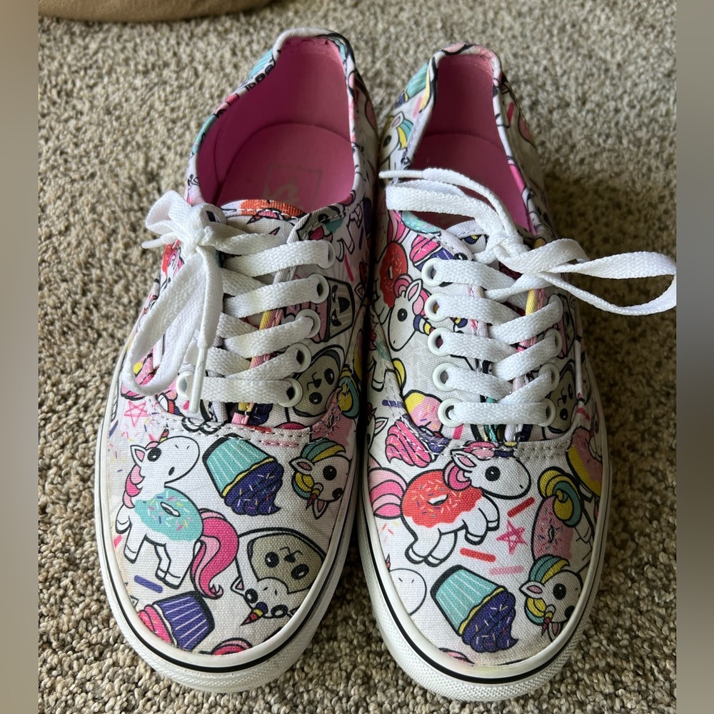 Colorful Unicorn and Cupcake Vans Sneakers - Picture 2 of 9